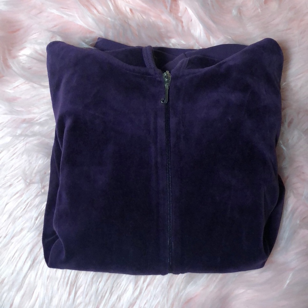 Juicy Couture Purple Velvet ZIP Up Hoodie Med